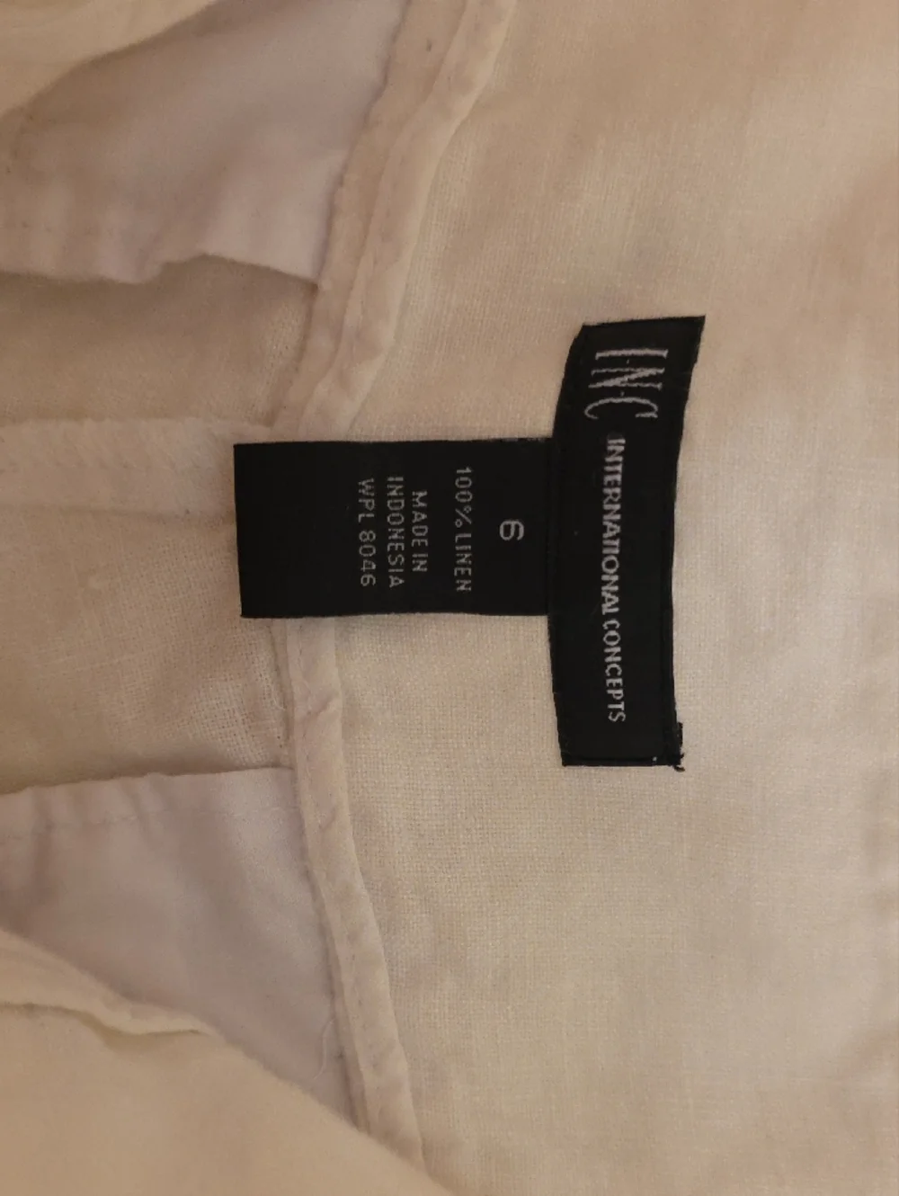 Women’s White Linen Blend Wide-Leg Pants - Picture 5 of 5